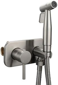 Tecmolog Bidet Handheld Sprayer en acier inoxydable Kit douche Bidet eau froide et chaude monocommande encastrable pour bidet WC, Nickel, WS024F9