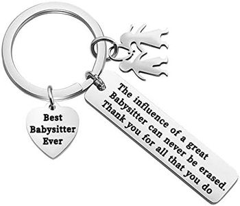 Babysitter Gift Thank You for All That You Do Keychain Best Babysitter Ever Gift Appreciation Gift Nanny Gift, 1.2*5cm, Stainless Steel