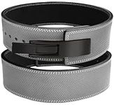 IPF Fitness Weightlifting Lever Belt, Weight Lifting, Powerlifting, Squats, Deadlift, Workout Belt, 100% Genuine Leather 10mm Thickness 4” Wide for Men and Women S-4XL (Large, Grey)