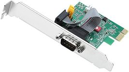 SIIG Single Serial PCIe Card Adapter, 16650 UART, Baud Rates up to 250Kbps, PCIe 2.0 x1 to 1x RS-232 Male 9-pin DB9, RS-232 5V or 12V Power, ASIX AX99100 Chipset, Dual-Profile Brackets (JJ-E20611-S1)