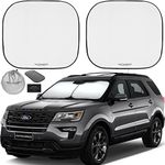 Autoamerics Windshield Sun Shade 2-Piece Foldable Car Front Window Sunshade for Most Sedans SUV Truck - Auto Sun Blocker Visor Protector Blocks Max UV Rays and Keeps Your Vehicle Cool (Universal Fit)