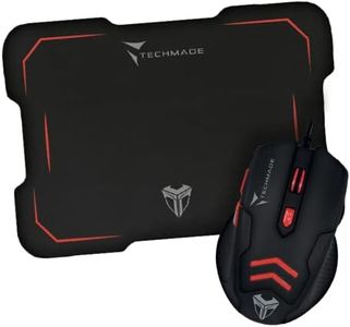TECHMADE MOUSE USB CON FILO +MOUSEPAD GAMING TM-M016 (Red)