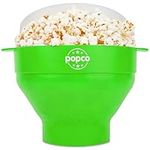 The Original Popco Silicone Microwave Popcorn Popper with Handles, Silicone Popcorn Maker, Collapsible Bowl Bpa Free and Dishwasher Safe - 15 Colors Available (Green)