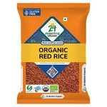 24 Mantra Organic Unpolished Red Rice/Red Chawal/Lal Chawal - 1 Kg,Pack of 1, 100% Organic