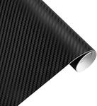 PAPIX Self Adhesive 4D Vinyl Carbon Fiber Textured Sheet Roll for Cars and Motorcycles, Interior/Exterior DIY Decoration | Black Carbon Fiber || (1 x 8 Ft, Carbon Wrap Film)