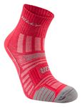 Hilly Unisex Twin Skin - Anklet Min Cushioning, Running Sock, Magenta/Grey Marl, S UK