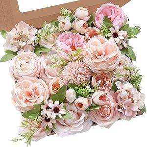 Serwalin Artificial Flowers Pink Wedding Flowers Silk Flowers with Stems Fake Cake Flowers for Wedding Bouquets Centerpieces Spring Decor Baby Shower Decoration