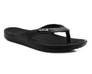 Womens EVA Toe Post Flip Flops Lightweight Slip On Flat Beach Summer Pool Slides Ladies Shower Bathroom Water Shoes Sliders Sandals (Black, UK Footwear Size System, Adult, Women, Numeric, Medium, 7)