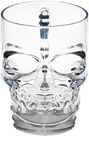 Circleware Skull Face Beer Mug Drinking Glasses with Handle, Set of 2, Heavy Base Funny Entertainment Glassware for Water, Juice and Halloween Decorations Beverage Gifts, 17.6 oz.