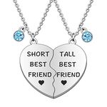 TTOVEN Funny Friend Gifts Best Friends Necklace for 2 Tall Best Friend Short Best Friend Necklace