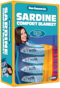 Cozy Concepts Co. Sardines Comfort Blanket by Relatable | Cozy Throw Blanket for Room Decor, One of Our Gameday Essentials, Funny Gag Gifts for Teens, 1 Giant 65" Blanket