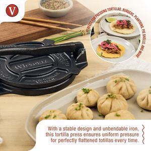 Victoria Cast Iron Tortilla Press – Heavy Duty, 8-Inch