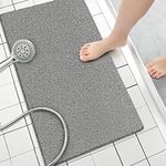 CARTSHOPPER Soft Textured Bath Mat Non Slip, Comfort Bathtub Mats with Drain, PVC Loofah Shower Bathroom Mats for Wet Areas, Quick Drying, 40X80CM, Shower Safety Bath Tub and Shower Mat(Grey)