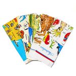 Printed Dish Towels 5Pcs Cotton Australia Style 48x80cm Print Dishtowel Set for Kitchen Coffee Dining Table Afternoon Tea(Random Patterns)