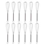 ZLKSKER Small Wire Whisks, Stainless Steel Mini Whisk, Egg Beater (5-inch/12pcs)