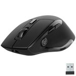 JLab JBuds Bluetooth Mouse, Rechargeable Wireless Mouse - Tri-Mode (BT 5.2/5.2/2.4Ghz) with USB-Dongle, Ergonomic, Full-Size Multi Device Silent Mouse for Laptop, PC, Computer, iPad, Mac, Tablet