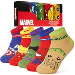 Marvel Boys Ankle Socks, Soft and Breathable Socks Pack of 5 - Boys Gifts (Multi, 3.5-6.5 UK, 11-14 Years)