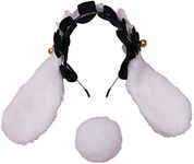 Faylay Cosplay Girl Plush Furry Bunny Ears Headwear Accessory Rabbit Headband, 5-bjh With Tail, Large