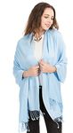 World of Shawls Super Soft Pashmina Shawl Scarf Wrap (Baby Blue)