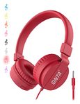 ONTA Kids Headphones for Boys Girls - Child Student Headset Wired Plug Toddler Earphones School Teen on Ear for Ipad | Computer | Smart Phone | Amazon Fire Tablet | Laptop | Plane Travel | Game (red)