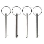 Grekywin Quick Release Pin 4Pcs Set - Diameter 6.3mm, Total Length 76mm, Bimini Top Pin, 316 Stainless Steel Marine Accessories for Boat Canopy