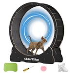 Cat Wheel Exerciser for Indoor Cats with Lock Pin. Inside Diameter 40in/100cm. Large Diameter Cat Exercise Wheel Made of Natural Solid Wood. Including Installation Tools and Cat Toy.(Black)