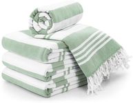 Utopia Towels - 4 Pack Turkish Beach Towel (40 x 72 Inches) - 100% Cotton Oversized Sand Free Lightweight Quick-Dry Turkish Towel, Prewashed for Soft Feel, Large Peshtemal Towel for Travel (Sea Foam)