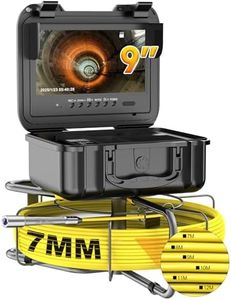 Rohrkamera 30M mit Licht Wasserdicht, Dnenellr Kanalkamera Inspektionskamera 7mm Kabel mit Selbstnivellierung, 9" IPS Farbmonitor, Industrie Endoskop Kamera mit DVR Recorder, 32GB TF Karte
