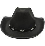 4E's Novelty Black Cowboy Hat for Men & Women - Felt Studded Black Cowgirl Hat for Women.Cowboy Costume Accessory for Adults