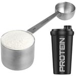 Stainless Steel Measuring Protein Scoop 30g & 5g Dual Sided Tablespoon - Handy Measuring Spoons For Creatine, Pre-workout, Protein Powder - Dry & Liquids Measuring Scoop For Coffee, Spices, Cooking