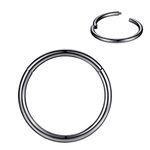 9mm Septum Ring Black Nose Rings Hoop 20 Gauge Nose Hoop Helix Daith Tragus Earrings Hinged Segment Septum Clicker Lip Rings 20g Cartilage Earring Nose Piercing Jewelry Surgical Steel