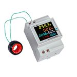 Digital Single Phase Energy Meter Tester Electricity Usage Monitor AC 110V 40V~300V 100A Ampermeter Power Voltmeter Ammeter Voltage Amps Watt Kwh Frequency Power Factor Meter Multimeter (External CT)