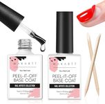 Makartt Gel Polish Peel Off Base Gel,Peeling off Gel Base Coat for Gel Nail Polish Soak Off UV LED Nail Lamp 15ml*2 Peelable Base Gel No Filing Soaking-off Needed for Takeoff Nail Practice Beginners