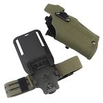 WLXW 6378RDS Duty Holster for Glock 17/22 Surefire X300U with Automatic Locking System And Red Dot Sight Compatibility - Right Hand,OD