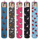 Soxy Ladies Design Wellington Boot Socks - 5 Pack - Women's Welly Socks - Festival Walking Hiking Thermal Socks - Animal Designs - UK Shoe Size 4-6