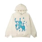 Pray The Lord Reennss Hoodies for Women, Novelty Funny Gothic Hoodie Sweatshirts Loose Casual Pullover y2k Hoody Tops White