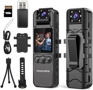 【Upgraded】1.4” Screen Body Camera Pro with Audio and Auto Video Night Vision 1080P FHD Mini Police Wearable Body Worn Cam Portable Small Personal Camcorder Sport Action Outdoor Video Recorder (128GB)