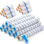 Jinei 24 Pack 18 Inch 4 Inch Paint Roller Covers 3/8" Nap Roller Covers Large Paint Roller Sleeves Microfiber Wide and Small Paint Rollers Blue Paint Roller Kit for Wall Ceiling Floor