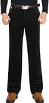 Flygo Men's Classic Fit Warm Fleece Lined Straight Leg Corduroy Pant Non-Iron (37, Dark Green)
