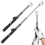 Desoto Golf Swing Trainer Retractable Golf Grip Training Aids for Warm-up, Right-Handed Golf Club for Indoor Practice, Golf Accessories - Strength & Tempo Training for Chipping Hitting