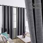 GRALI 95" Long Window Curtain Blinds, Herringbone Blackout Panels with Grommet Top for Living Room/Kids Room, 52" Wide, 2 Pcs, Dark Grey