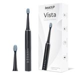 beatXP Vista Sonic Electric Toothbrush for Adults with 2 Brush Heads & 5 Cleaning Modes | Rechargeable Electric Toothbrush | 30000 strokes/min with Long Battery Life (Black)