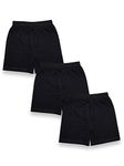 KiddoPanti Girls Solid Cycling Shorts Pack of 3, Black, 12-14Y