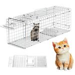 Elysian Cat Trap Cage (Small Size: 24" x 8" x 8" Inch), Live Animal Cage Trap Folding Animal Trap with Handle for Feral Cats, Cat TrapStray Cats, Raccoons/Billi Ka Pinjra/Billi ka Jal