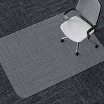 WASJOYE Office Chair Mat for Carpet, 90x120 cm (3'x4') Non-slip Carpet Protector Chair Mat PVC Home Office Chair Mat, 2.2mm Thick Rectangular Floor Protectors for Chairs, Transparent Carpet Protector