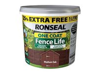 Ronseal RSLFLMON4LAV One Coat Fence Life Medium Oak New 4 Litre +25%