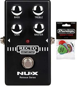 Briskdrop NUX Recto Distortion Guitar Effect Pedal Bundle with Dunlop Variety Pick Pack RectoBundle
