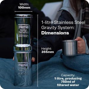British Berkefeld 8.5L Stainless Steel Gravity Water Filter – 2 Ultra Sterasyl Cartridges