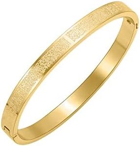 Qitian Islamic Jewelry Gifts for Women Allah Gold Bangles Bracelets Ayatul Kursi Arabic Cuff Bracelet for Women Men Islam Eid Ramadan New Year Gifts, 7.28inch, Stainless Steel, no gemstone