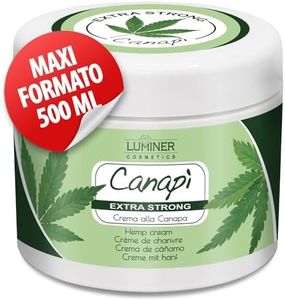 Crema Canapa Extra Forte 500ml, Formula Naturale ad Azione Rapida con Estratti di Olio di semi di Canapa, Arnica e Artiglio del Diavolo per Massaggi ad Articolazioni e Muscoli. Made In Italy LUMINER